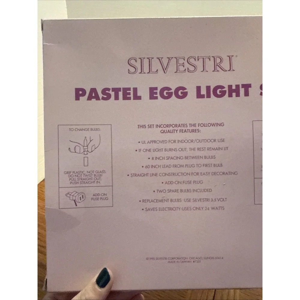 Vtg 90s Silvestri Pastel Egg Light Set 35 Lights Easter Indoor Outdoor Blo Mold